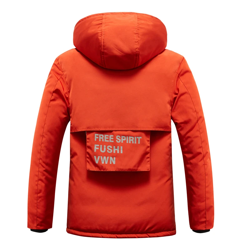 Didiboer Men's Thickened Parkas Casual Windproof Hooded Jacket Men Parker Coat Winter Warm Zipper Coat Padded Overcoat for Men