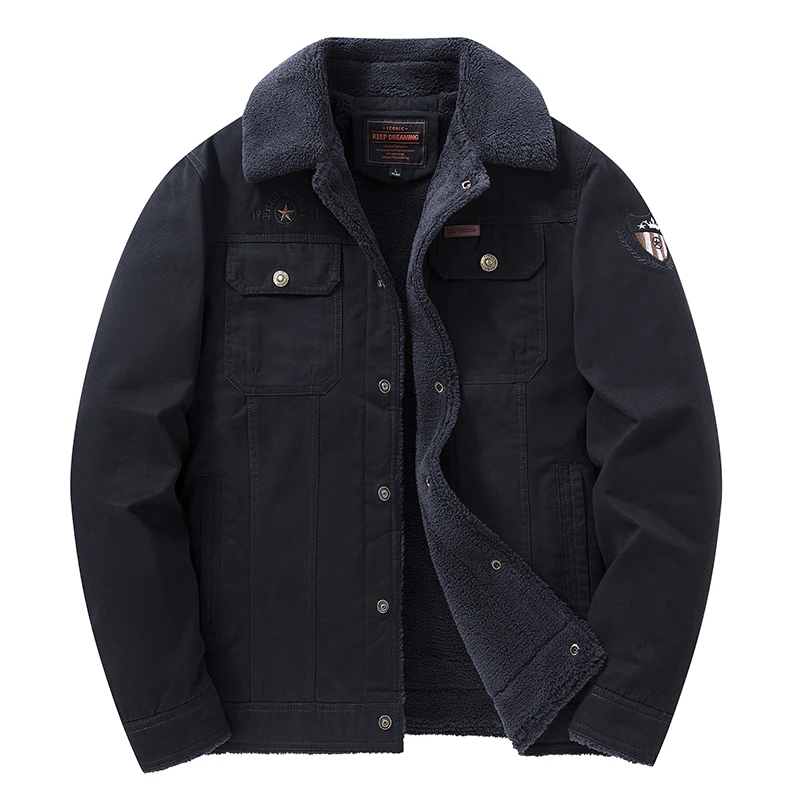 Мужские осенне-зимние куртки плюшевое утепленное пальто мужская хлопковая