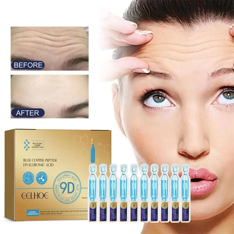 

1.5ml*10pcs Blue Copper Peptide Hyaluronic Acid Ampoule Lines Face Serum Fine Wrinkle Collagen Anti-aging Fade Essence