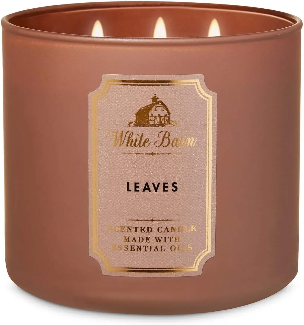 

& Body Works Leaves Scented Candle 14.5 Ounce 3 Wick Lamp led w empotrable Led downlight V light Lamp Led lights House decoratio