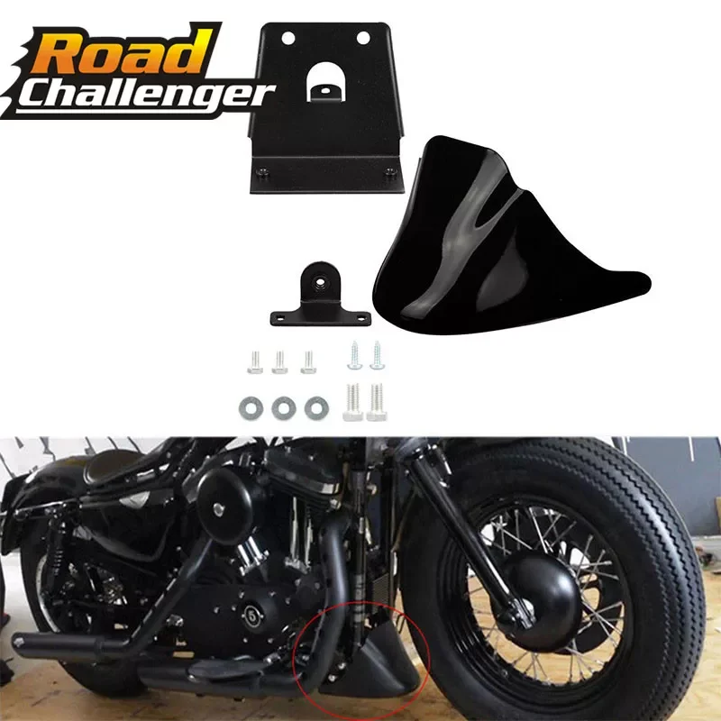 

Black Motorcycle Front Chin Bottom Spoiler Mudguard Air Dam Fairing Cover Mudguard Fair for For Harley Sportster XL883 XL1200