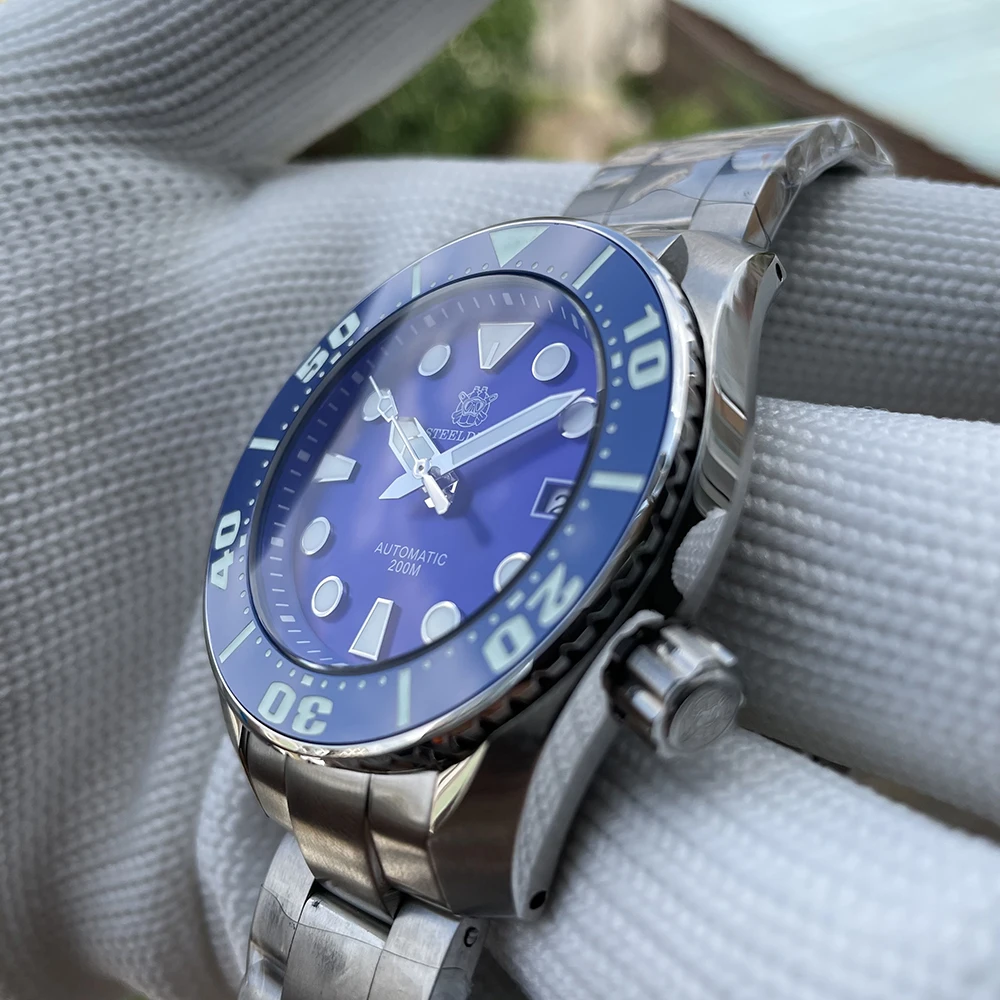 STEELDIVE SD1971 Luxury Brand Men's Mechanical Wristwatch Ceramic Bezel BGW9 Super Blue Luminous Automatic Japan NH35 Dive Watch |
