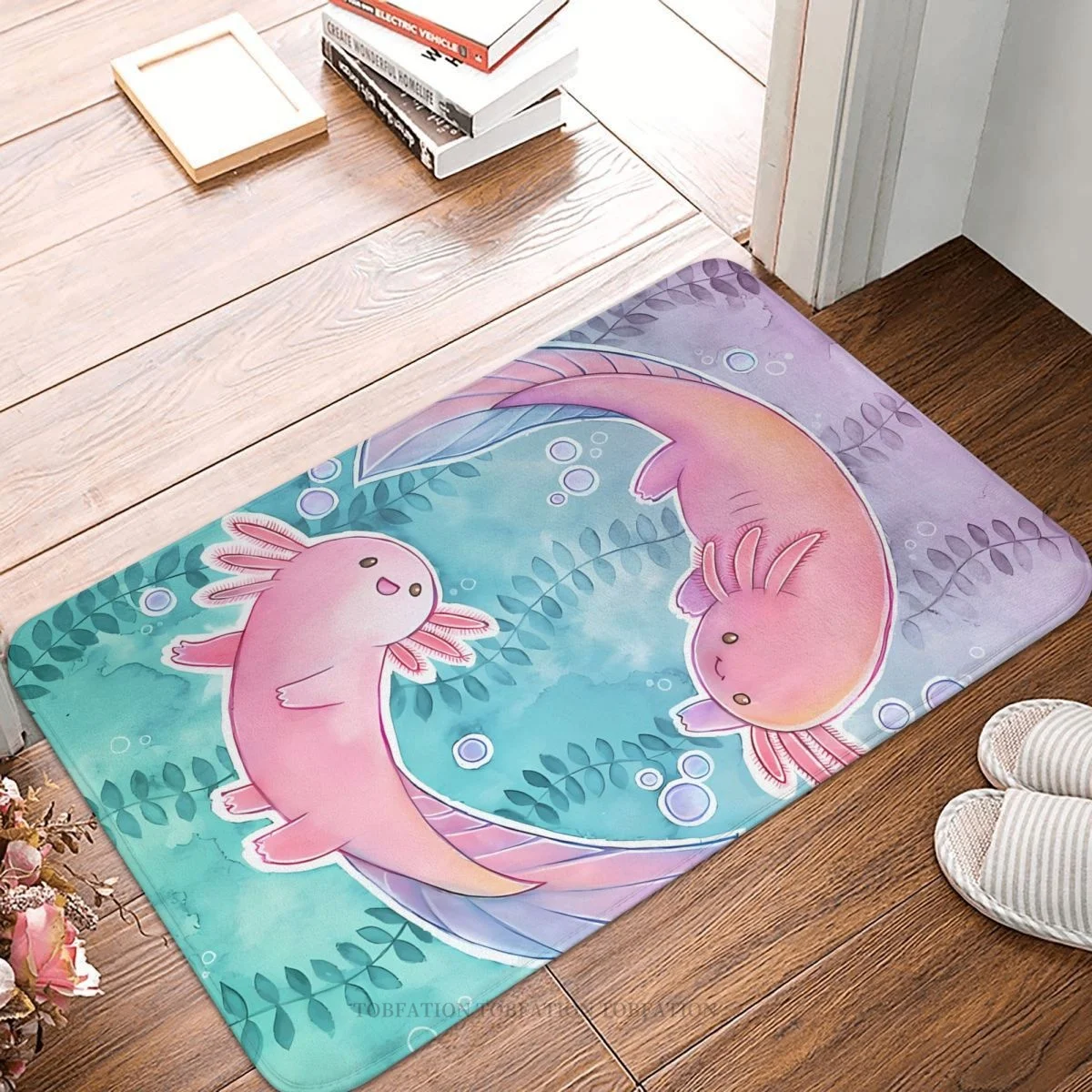 

Axolotl Anti-Slip Doormat Living Room Mat Super Cute Kawaii Balcony Carpet Entrance Door Rug Bedroom Decor