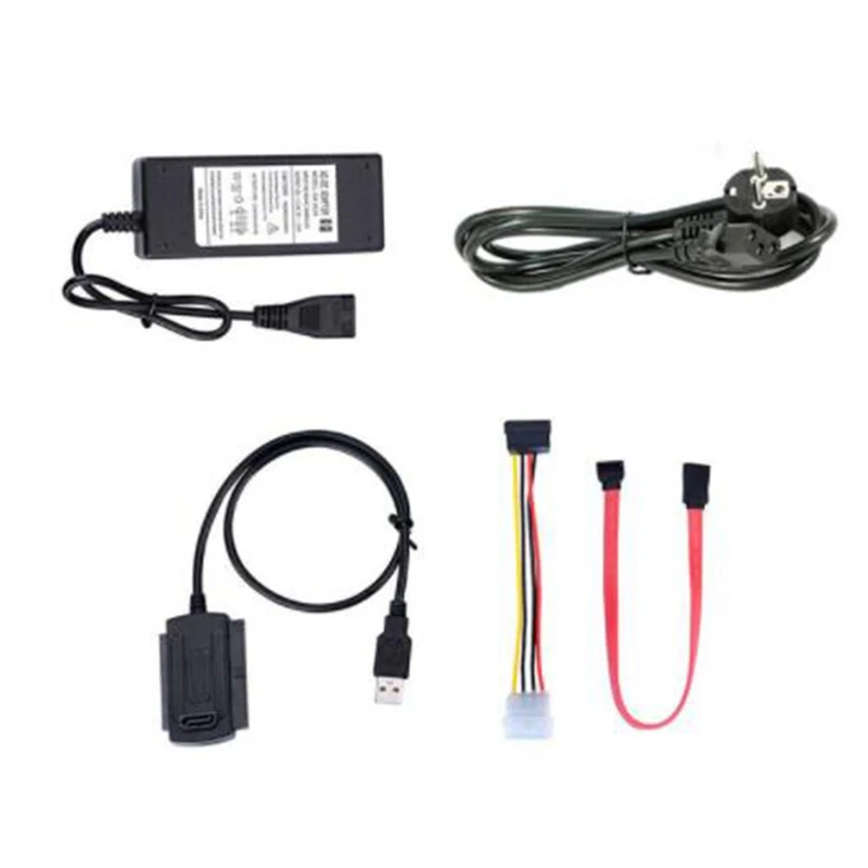 HOT-SATA PATA IDE Drive To USB 2.0 Converter Cable For Hard Disk HDD 2.5 Inch 3.5 With AC Power Adapter EU Plug on.Горячий кабель-конвертер HOT-SATA PATA IDE Drive To USB 2.0 для жесткого диска HDD 2,5 дюйма 3,5 дюйма с адаптером питания AC EU Plug on.