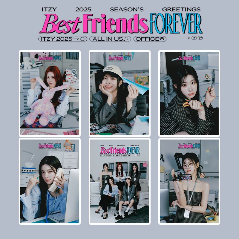 1 шт. ITZY Best Friends Forever самоклеящиеся постеры Yuna Chaeryeong Yeji 2025 сезонные поздравления HD