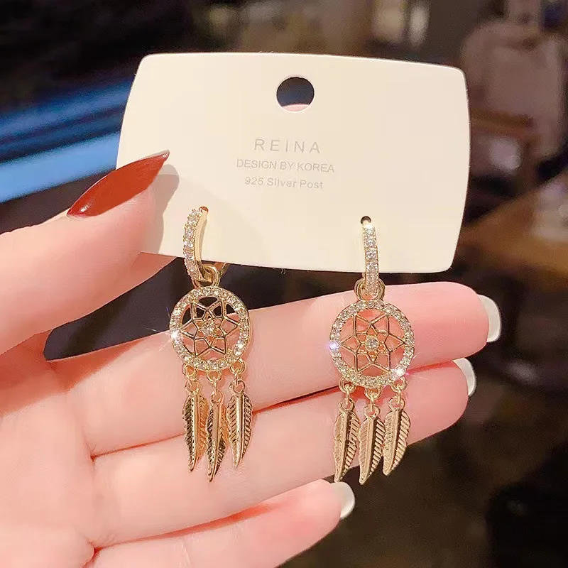 

Fashion Korean Earrings Jewelry Statement Earrings Dream Catcher Earrings Retro Hong Kong Style Earrings For Women Gift