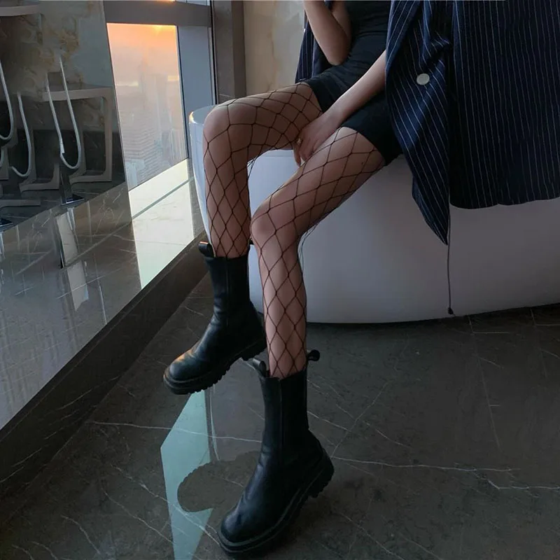

Leechee Sexy Women's Socks Hollow Perspective Pantyhose Tight High Quality Stretch Stockings Mesh Lace Bottoming Socks