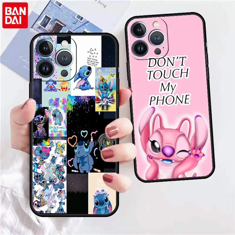 Чехол для телефона Lilo Stitch Fundas Apple iPhone 13 11 12 Pro 7 XR X XS Max 8 6 6S Plus 5 5S SE 2022 Черный