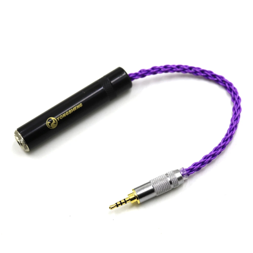 

High Quality 2.5mm Male to 6.35mm Female Balanced Connector TRS Audio Adapter Cable 2.5mm to 6.35mm Silver Plated