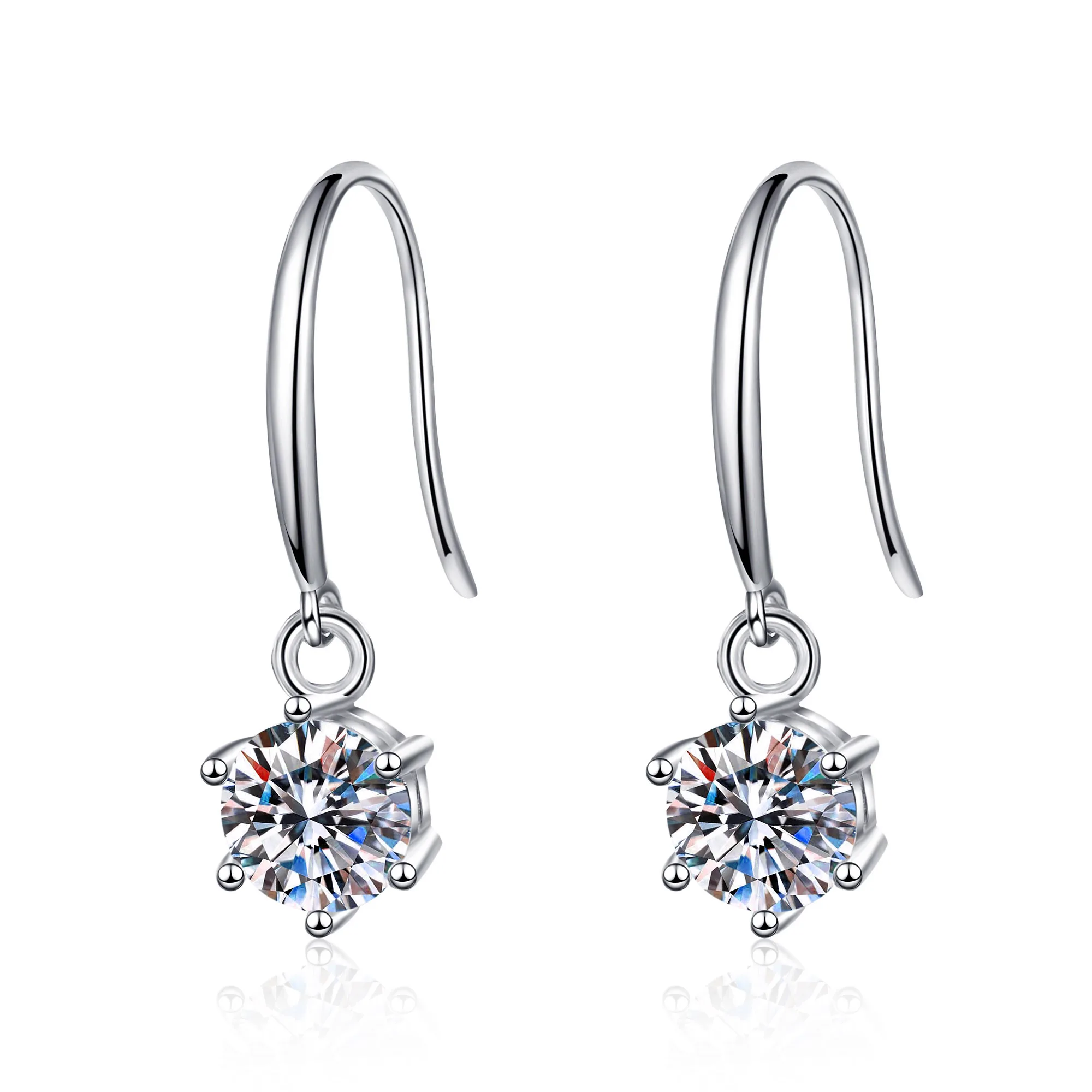 

Aisne 1ct 2ct Real VVS D Color Moissanite Stud Earrings For Women Top Quality 100% 925 Sterling Silver Sparkling Wedding Jewelry