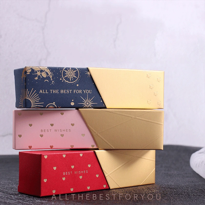 

10PCS Bronzing Candy Box Chocolate Boxes Gift Wedding Bonbon Lipstick Modeling Present Gift Box Birthday Party Valentines Day