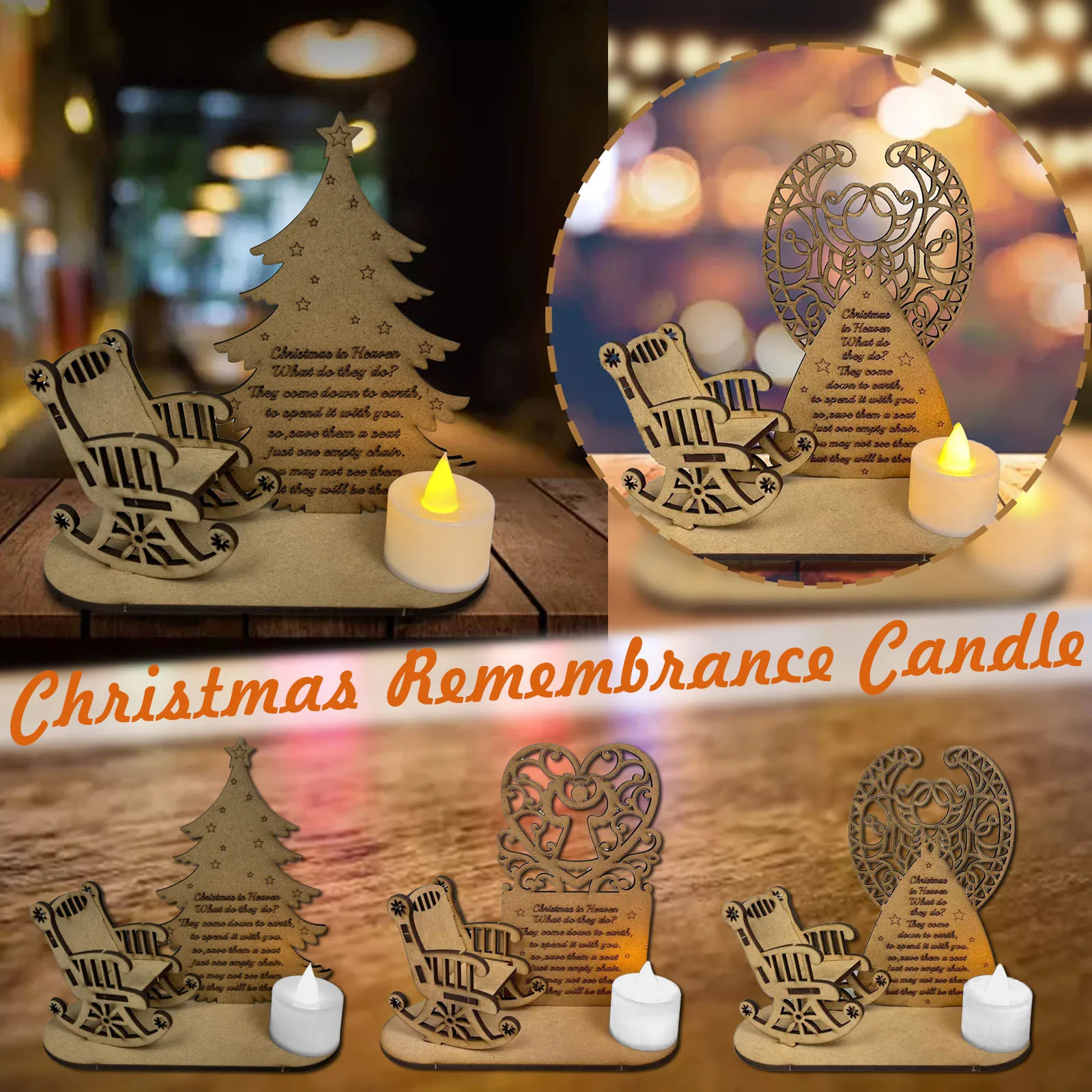 Christmas Merry Remember Ornament Candlestick Keepsake Candle Christmas In Memory To Decoration Wine Bottle Candle Holder Insert