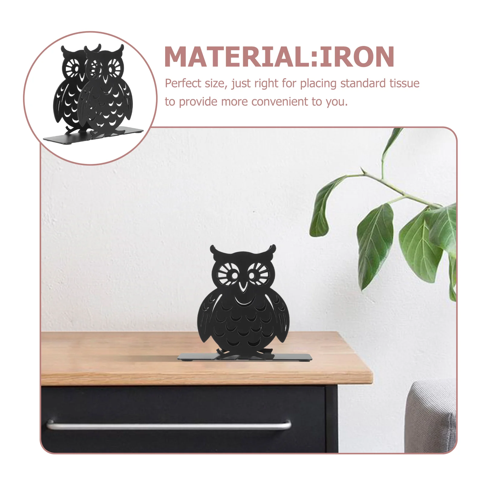 Держатель для салфеток в виде совы декор животных плоская металлическая