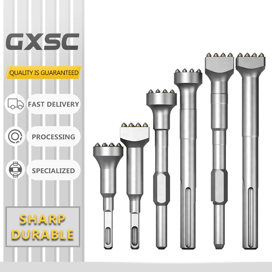 

Flower hammer chisel hair head drill bit cement concrete wall hit lychee surface electric pick electric hammer alloy artifact