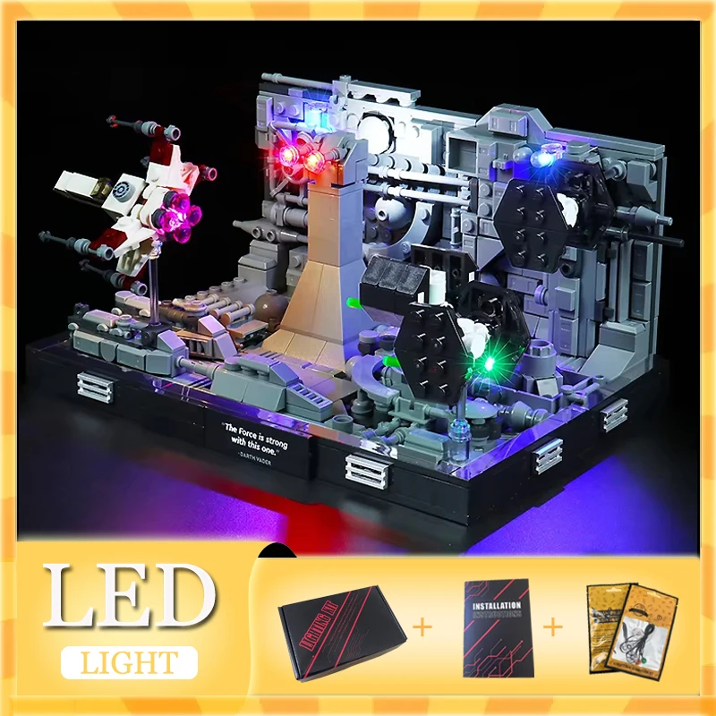Фото Комплект светодиодных фонарей «сделай сам» для LEGO 75329, набор кирпичей Death Star Trench Run Diorama Buillding (только светодиодный светильник, модель без блоков) №1