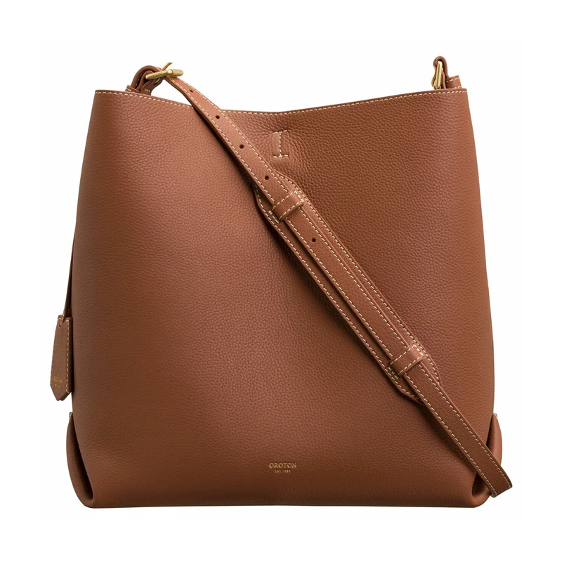 

Oroton summer Bucket Bag Women's Cowhide Fashion Casual College Style Commuting OL Versatile Leather Women's Bag Large Capacity