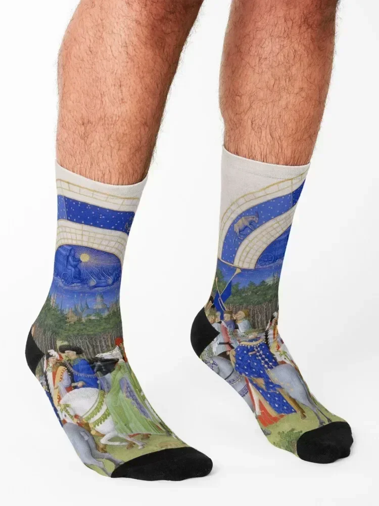 Les Très Riches Heures du duc de Berry 15th Century от Frères Limbourg Носки до щиколотки в стиле ретро Оптовая