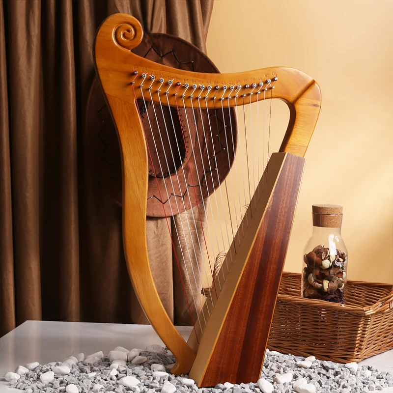 19 String 15 String Lyre Harp Piano Solid Wooden High Quality Portable Musical Instrument Stringed Instrument with Tuning Wrench