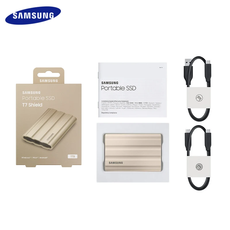 Портативный SSD-накопитель Samsung T7 экран на ТБ высокоскоростной внешний жесткий