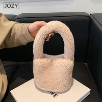 cute plush vegetable basket soft shoulder handbag womens 2022 new multi functional design daily shopper wild bucket ladies bag