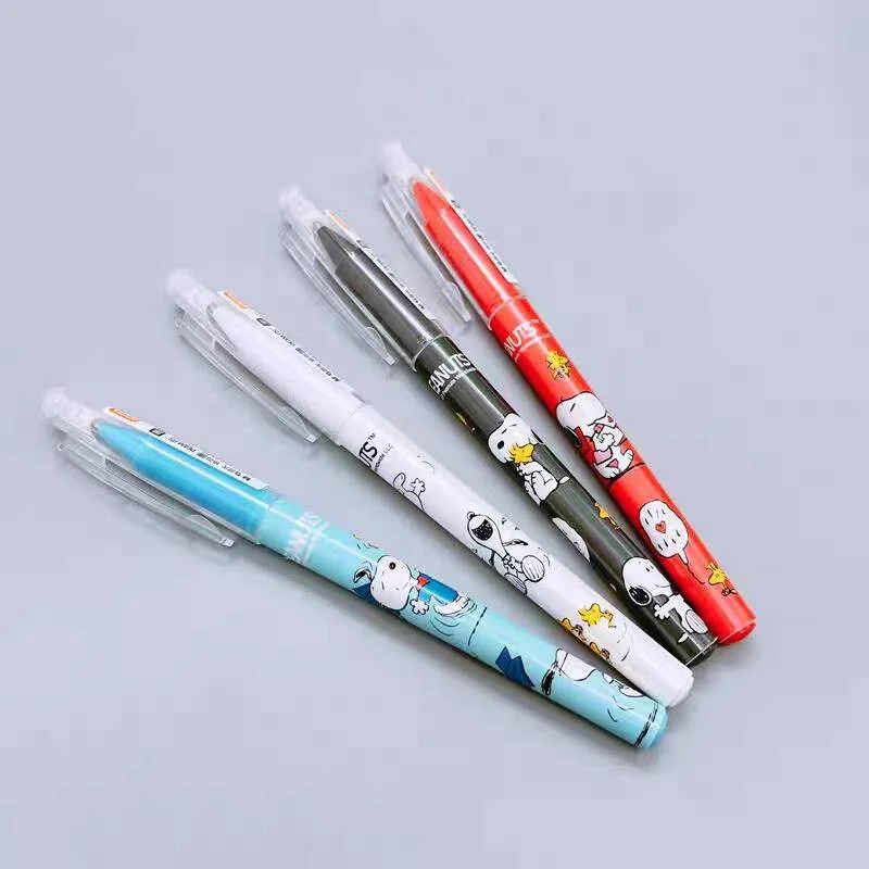 

4 шт./лот Kawaii Snoopy стираемая гелевая ручка милые 0,5 мм синие/черные чернила ручки для подписи рекламный подарок школьные принадлежности
