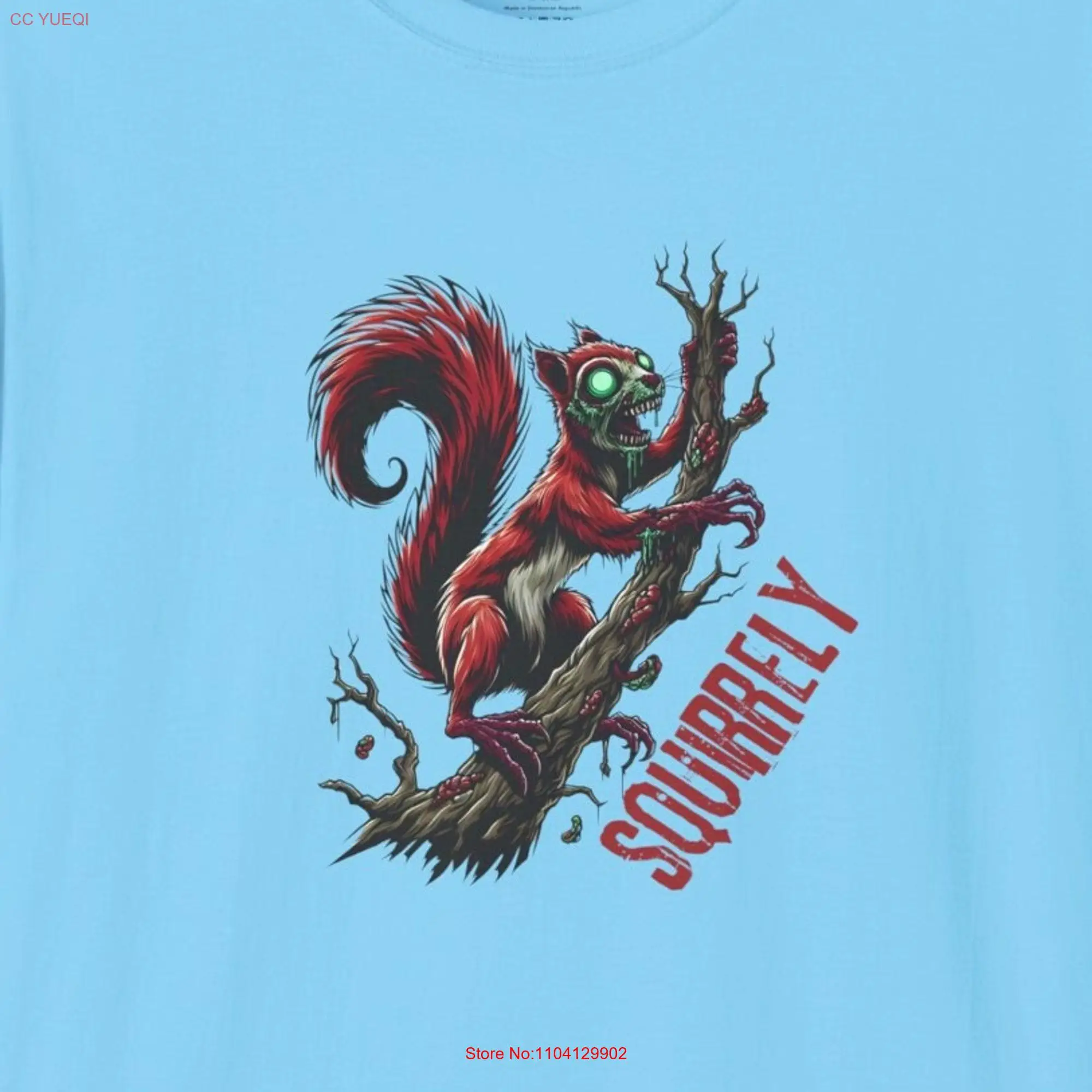 Сквирли футболка Зомби Белка жуткий страшный страх Хэллоуин длинные или