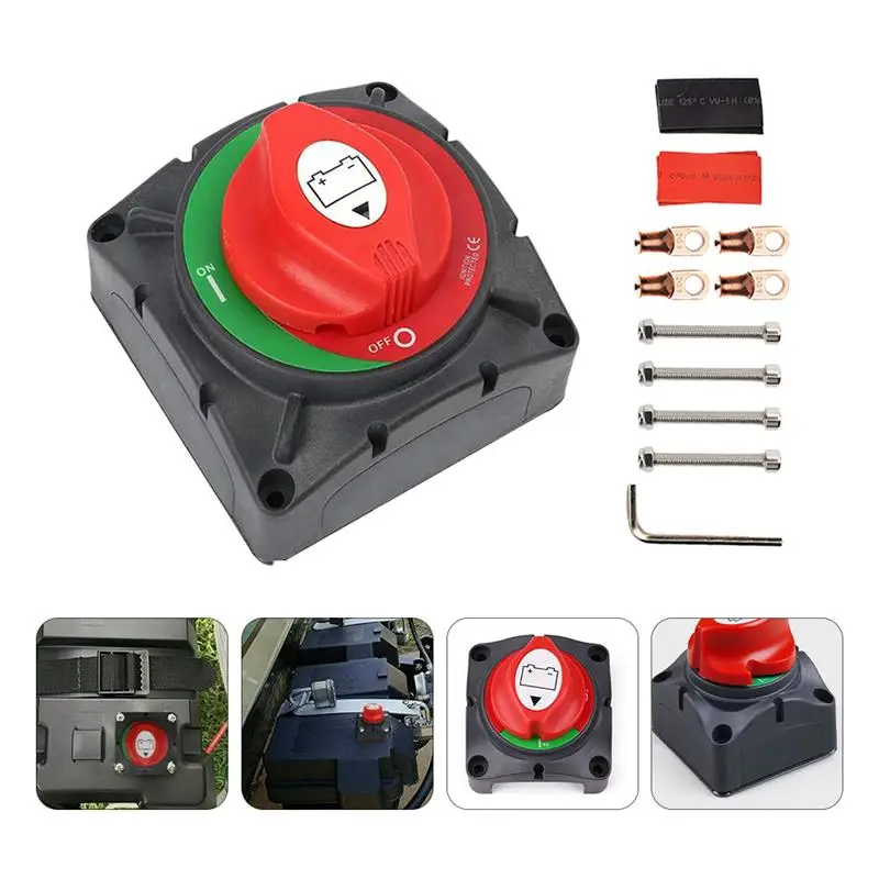 1 Set Battery Disconnect Switch On-Off Switch 600A Battery Master Switch suitable for yacht RV power cut protection switch