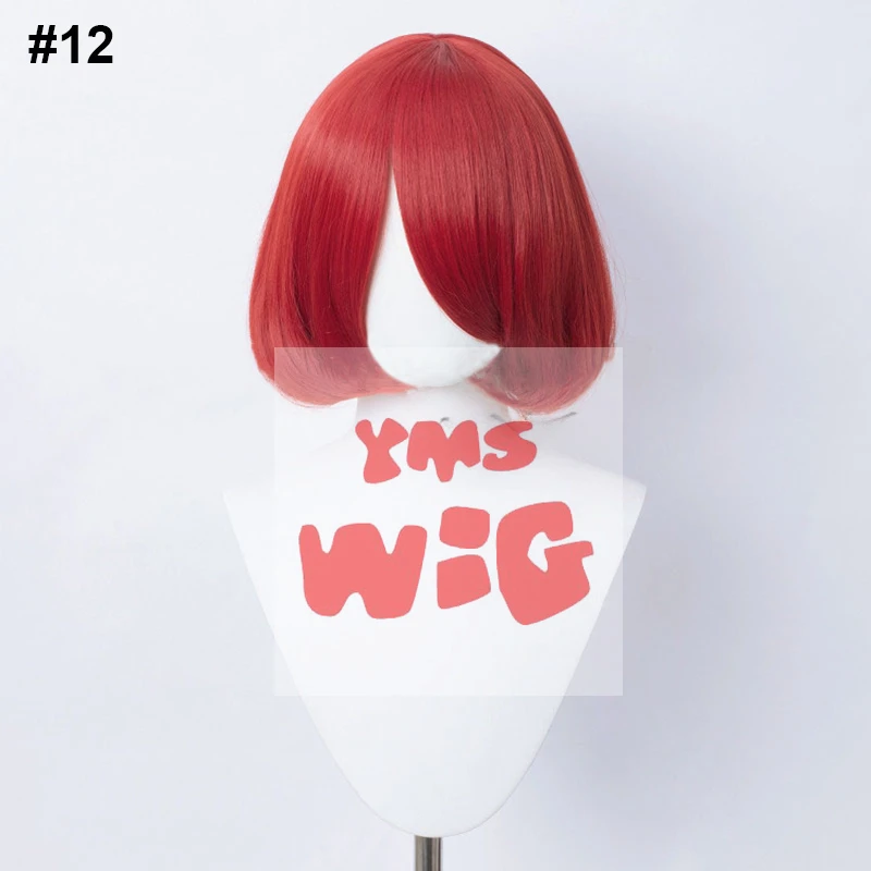 YMS Синтетические волосы 30 см Короткие прямые парики для косплея Бобо 25 цветов