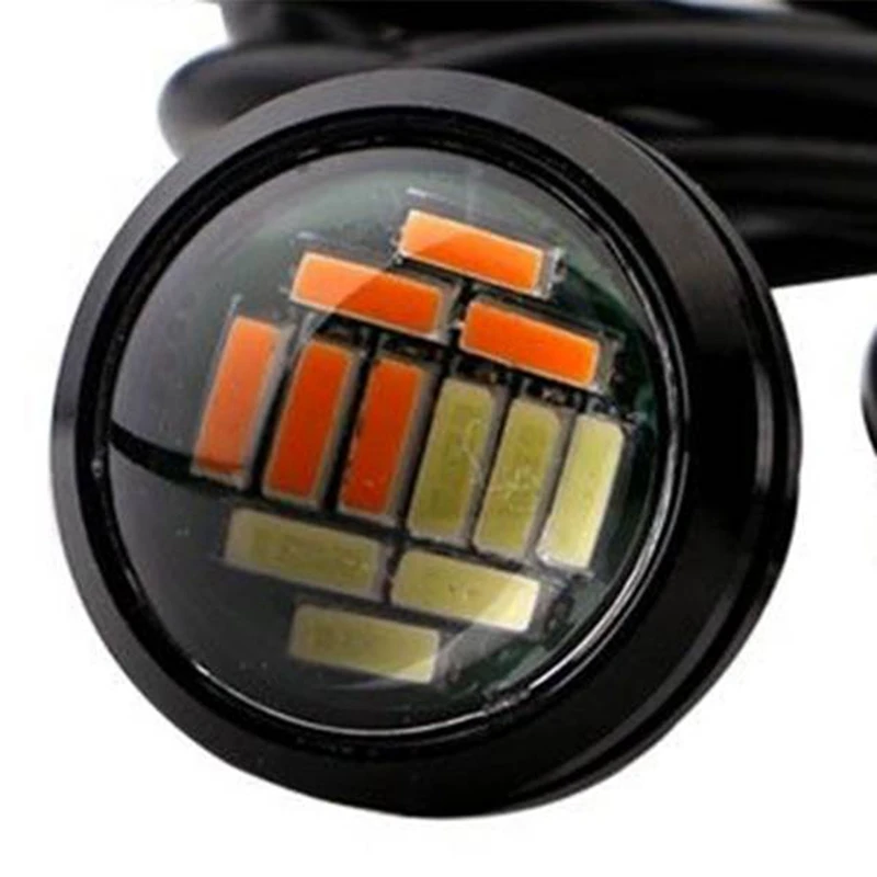 40 шт. 12 в 23 мм двухцветный переключатель 4014 Smd светодиодов Drl Eagle Eye дневсветильник