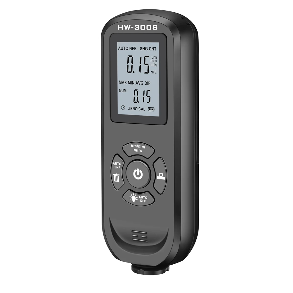 

Digital Coating Thickness Gauge 0.01mm/1Mil Thickness Meter with LCD Display Calibration Function for Car Black