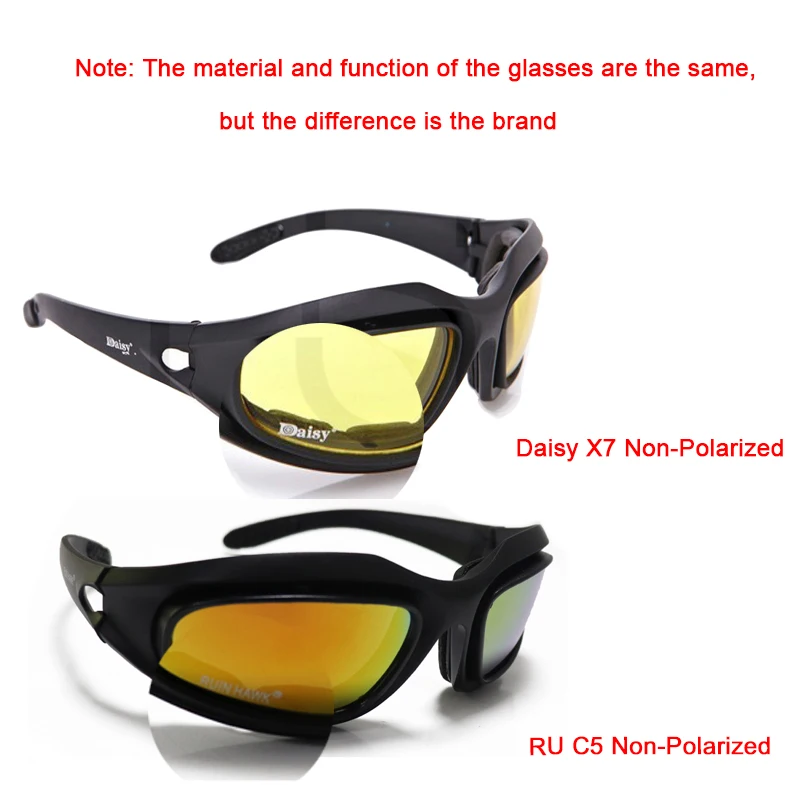 Outdoor Sport C5 X7 Polarized Sunglasses For Hiking Climbing Glasses Tactical Military Goggles Eyewear With 4 Lens