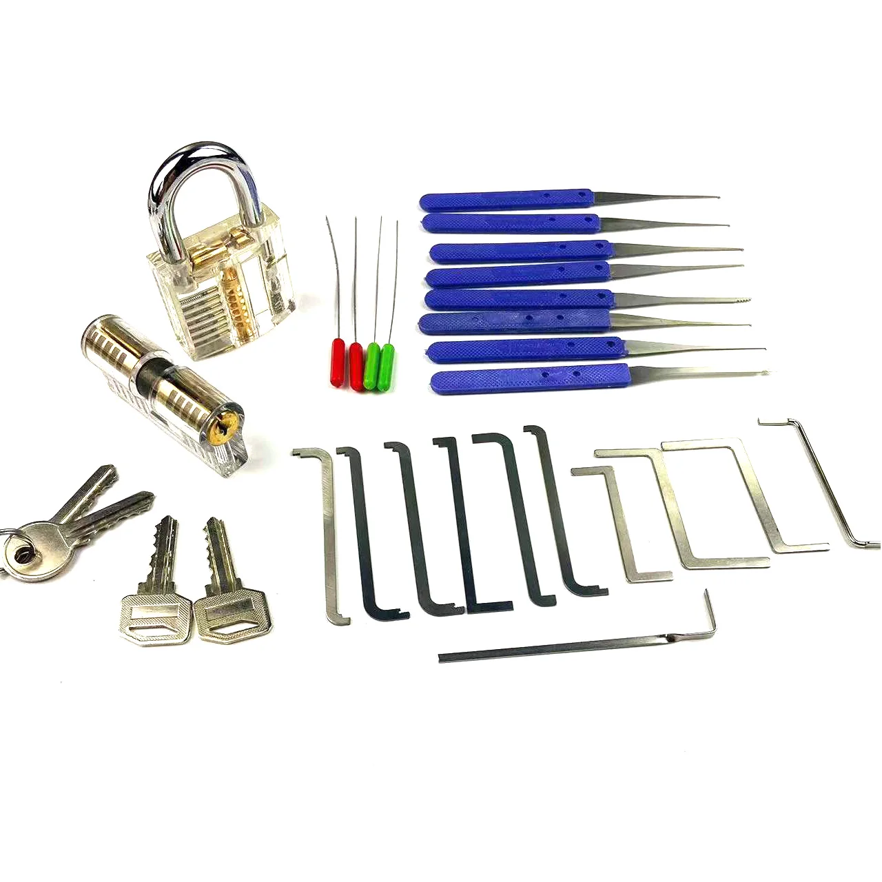 

2022 New Arrivals Fun LockPicking Game Set Transparent Lock Practice Set,Lock Tension Wrench,Remove Tools