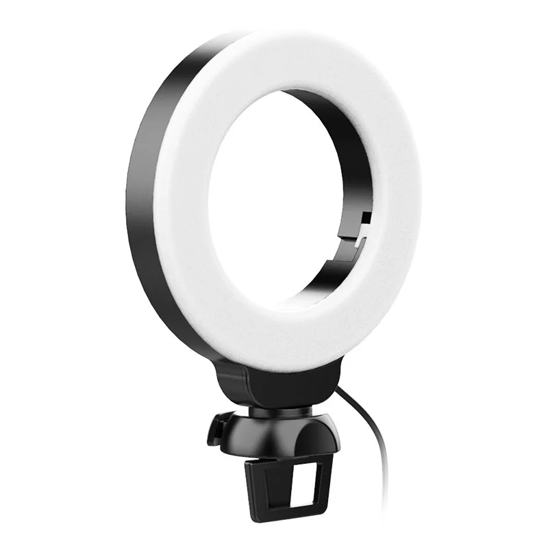 

4 Inch LED Ring Light Selfie Light Lamp With Clip On Notebook Fill Light Adjustable Color For Video Conference Live Streaming