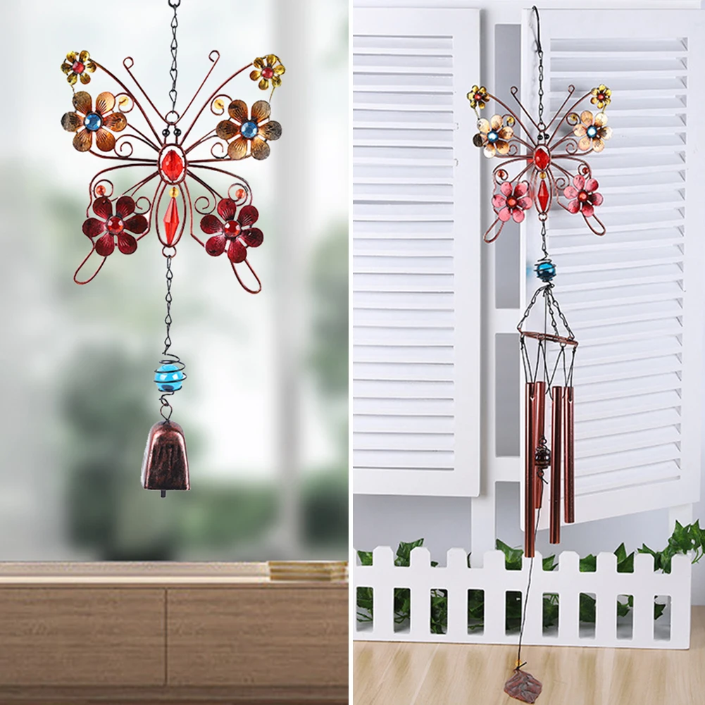 

Wind Chimes for Outside Decoration Butterflies Windchime Metal Tube Bell with Hook for Outdoor Patio Garden Balcony Room Decor