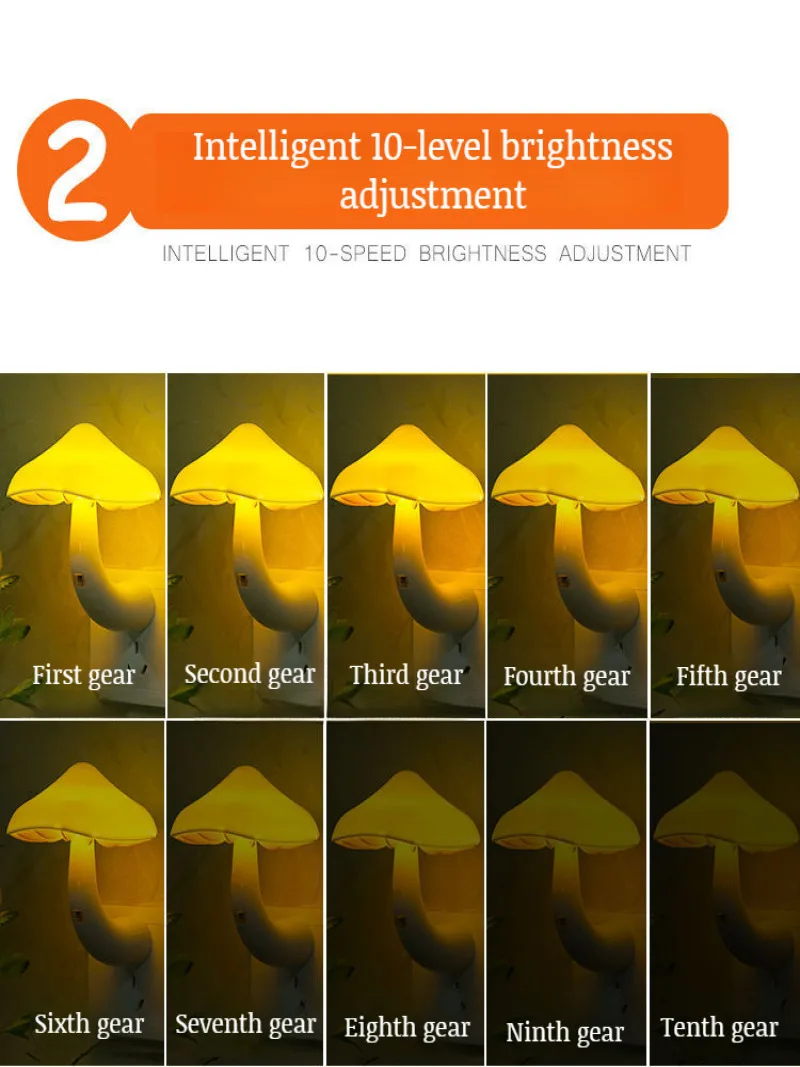 Умный прикроватный светильник с таймером настенная лампа в виде грибов