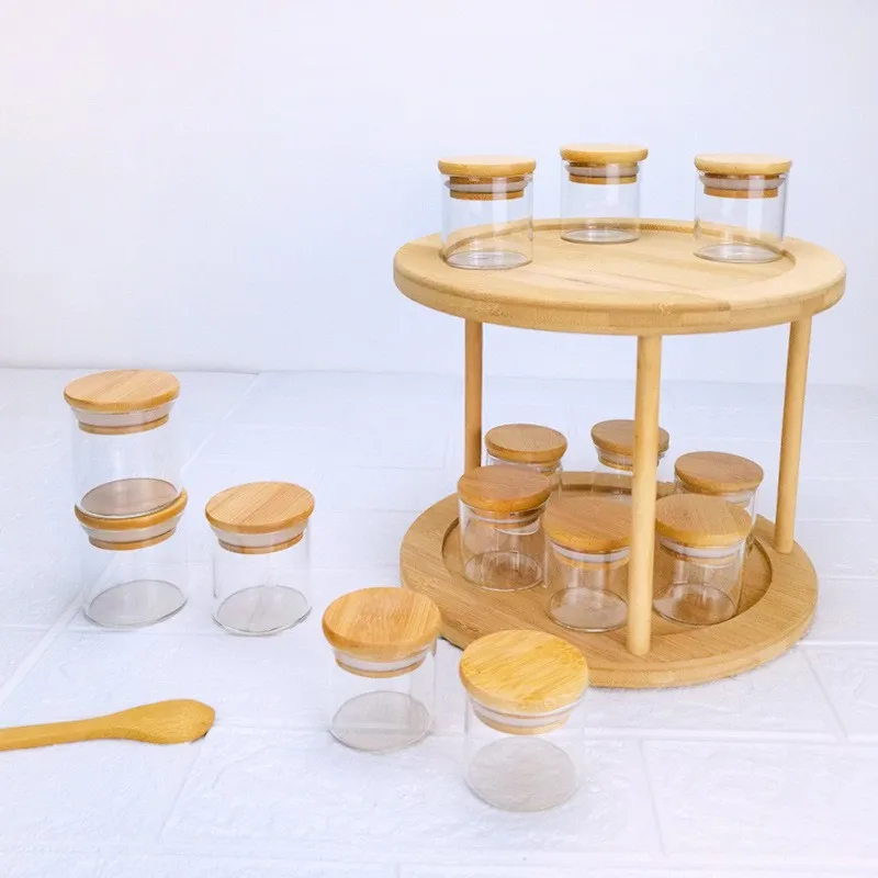 

Solid Bamboo Lazy Susan Wood Turntable Tray Cabinet Organizer Balanced Smooth Spin Thicken Round Wood Tray Rotating Spice Rack