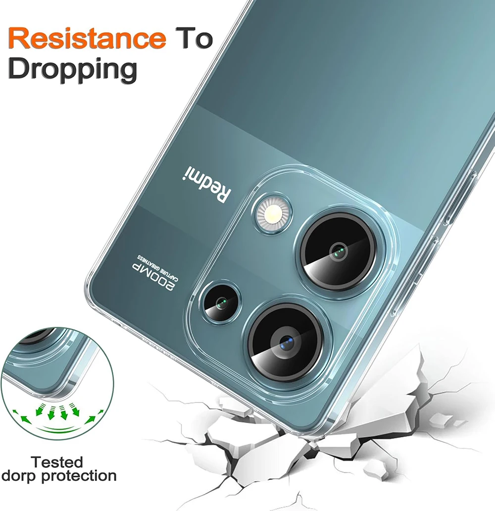 Ультратонкий силиконовый прозрачный мягкий чехол для Xiaomi Redmi Note 14 13 12 Pro Plus + 4G 5G