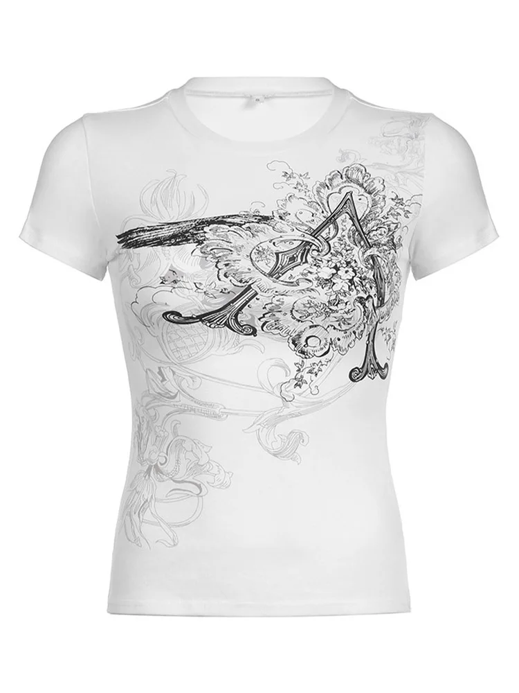 Укороченный топ с графическим принтом в стиле ретро