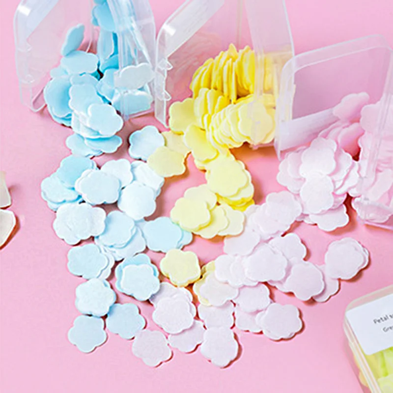 100 шт./коркоркор. мини-лепесток мыла портативный одноразовый лепесток хлопья для