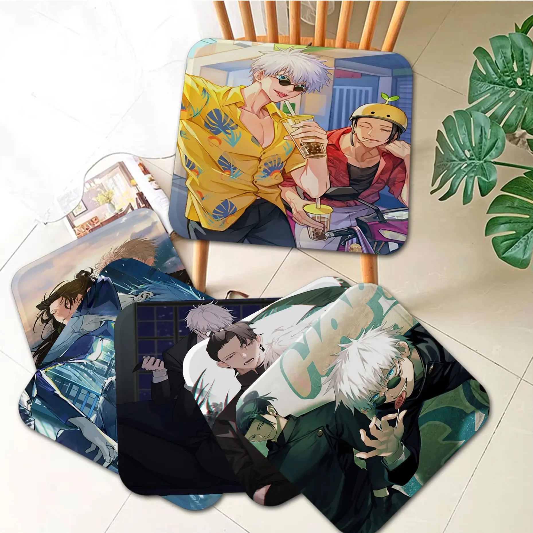 

Jujutsu Kaisen Satoru Gojo and Geto Suguru Simplicity Multi-Color Fabric Cushion Non-slip Living Room Sofa Decor Office Seat Mat