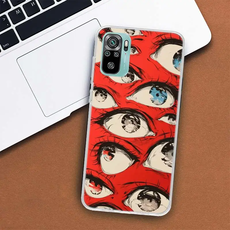 Фото Devil Fear, чехол для телефона Red Eye Dense Phobia для Xiaomi Redmi Note 14 Pro Plus 5G 13 13C 14C Cover 12 12C 10C 10A 9 10 9T 9C 9A 8 №4