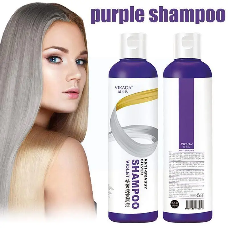 275ml Shampoo Hair Dye Yellow Removing Linen Gray Silver Color Lock Shampoo Color Protecting For Silver Blonde Bleached Z7L4