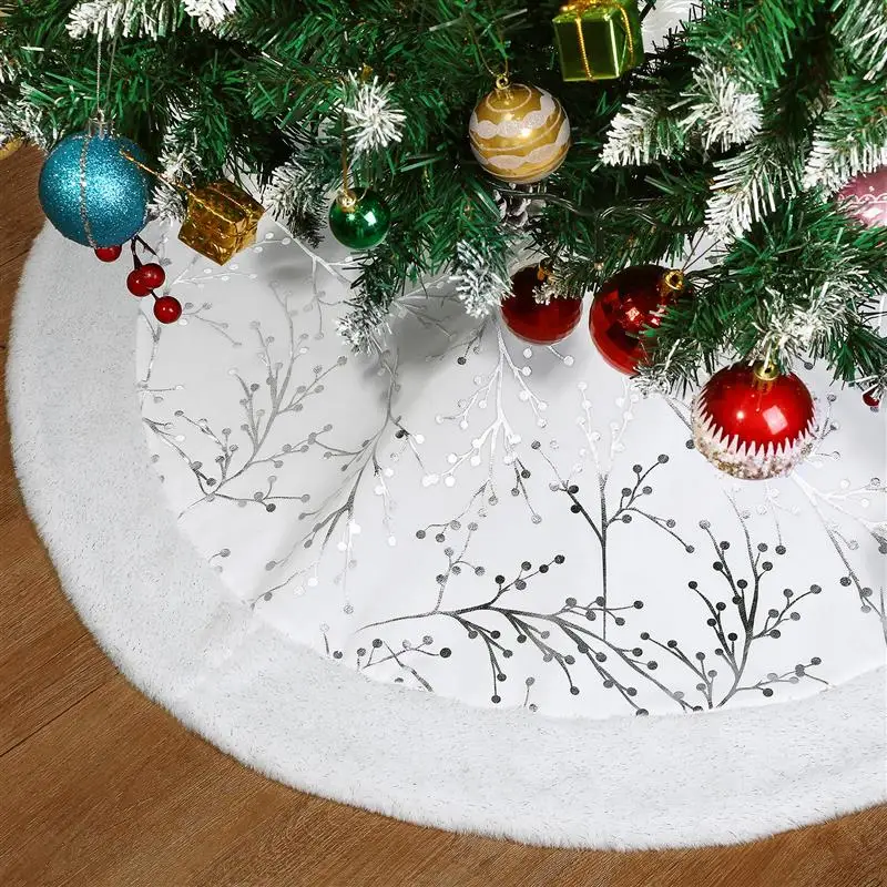 

IMIKEYA Christmas Tree Skirt Party Decorations Christmas Tree Ornament Faux Fur Tree Mat for Under Tree
