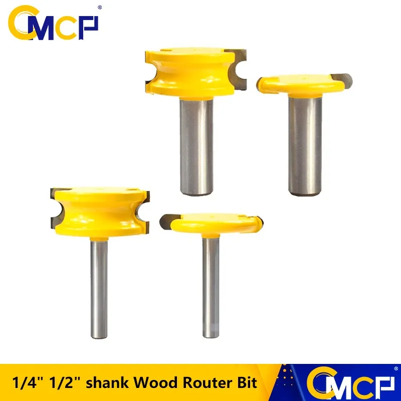 

2pc T Slot Router Bit 1/4inch 1/2inch Canoe Flute and Bead Router Bit Set Tenon Cutter Carbide Milling Cutter for Woodworking