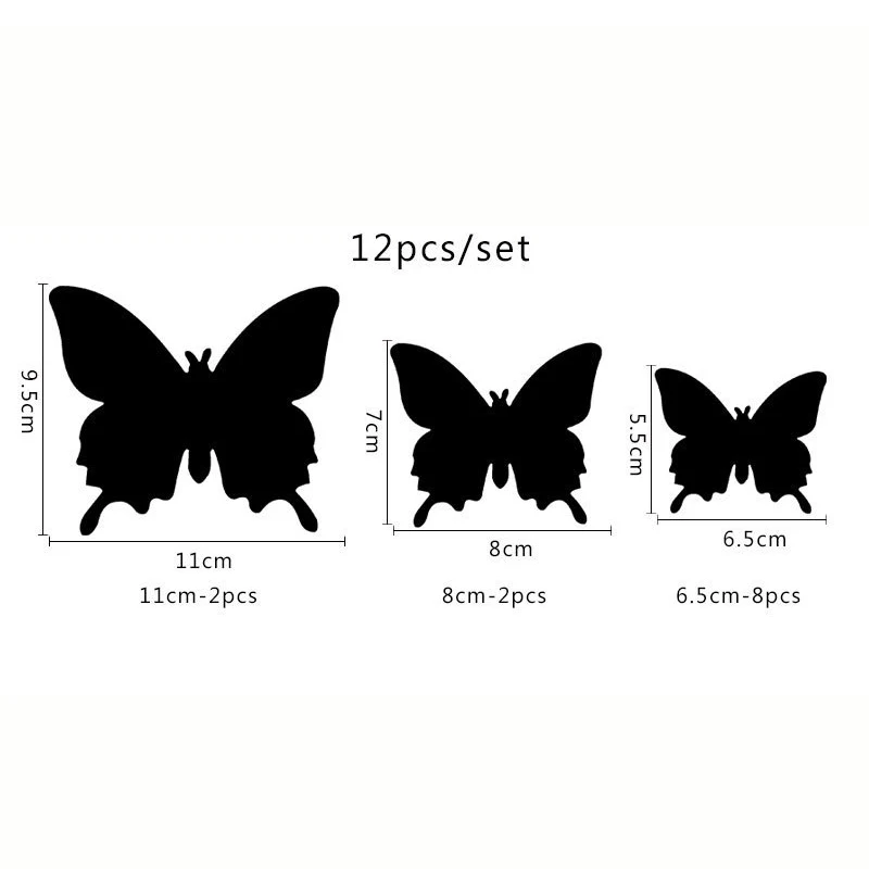 

12Pcs 3D Mirrors Butterfly Wall Sticker Decal Wall Art Removable Wedding Decoration Kids Room Decoration Sticker