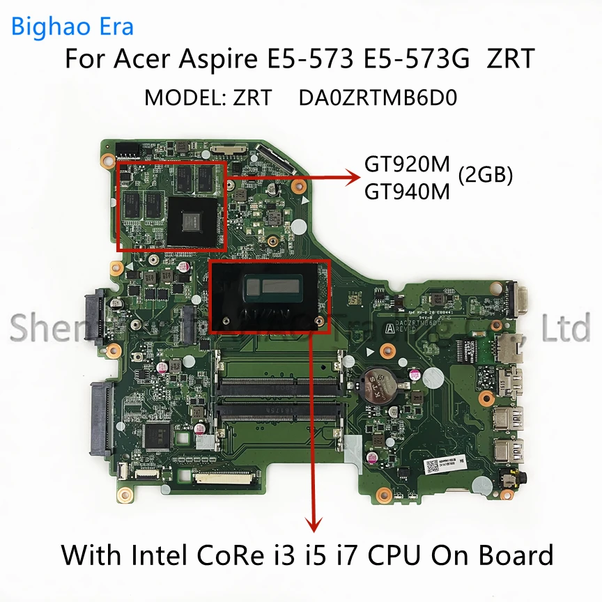     Acer Aspire ZRT E5-573 DA0ZRTMB6D0   Intel i3/i5/i7 GT920M/GT940M 2 /4 ,  DDR3