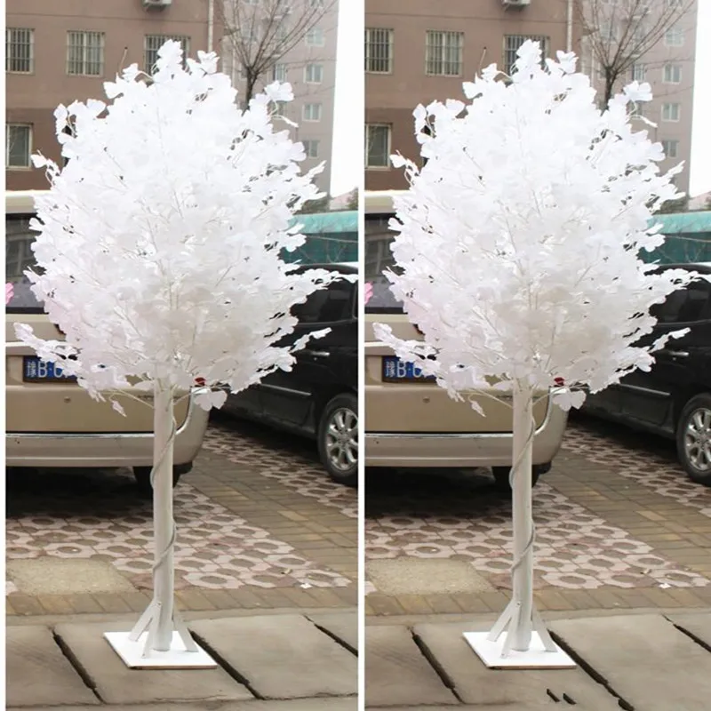 

New Wedding Props White Color Ginkgo Road Cited Columns Holiday Christimas Tree Party Welcome Area Decoration Supplies 4pcs/lot