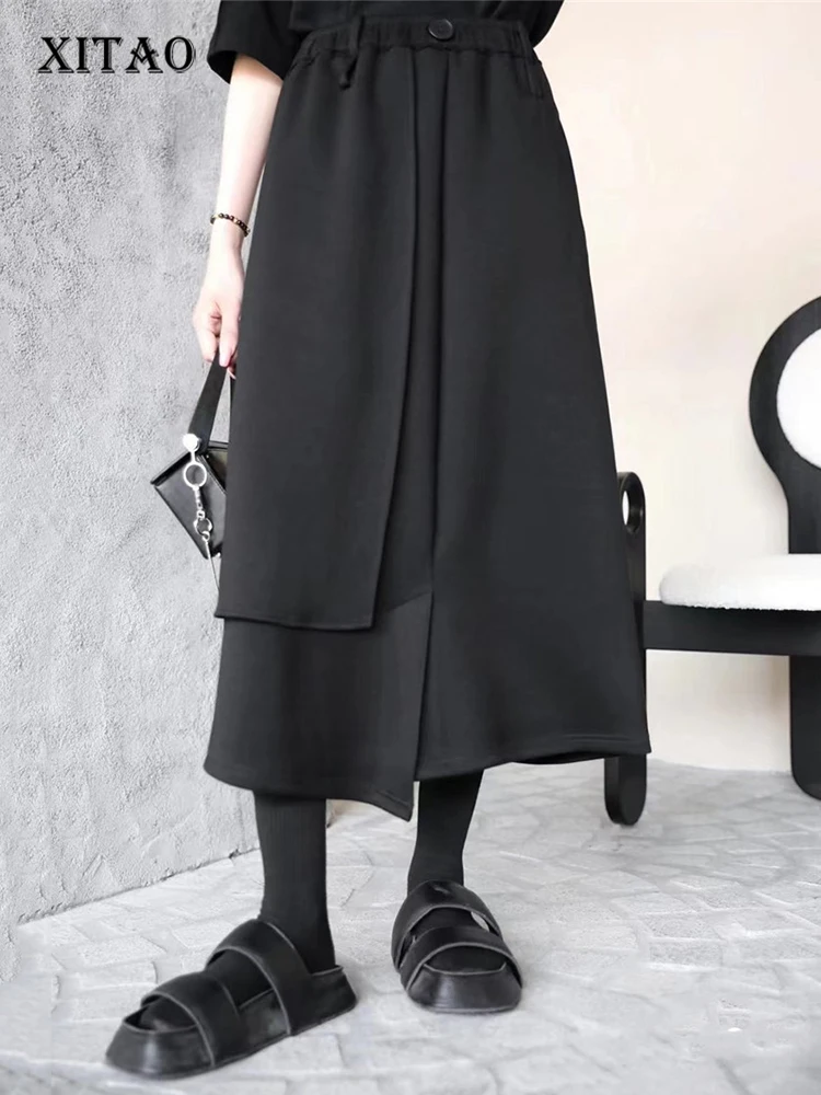 

XITAO Fashion Irregular Female Skirt Loose Appear Thin Patchwork Women Autumn Simplicity All-match Casual Skirt 2023 DMJ2303