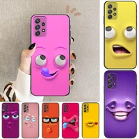funny face phone case hull for samsung galaxy a70 a50 a51 a71 a52 a40 a30 a31 a90 a20e 5g a20s black shell art cell cove