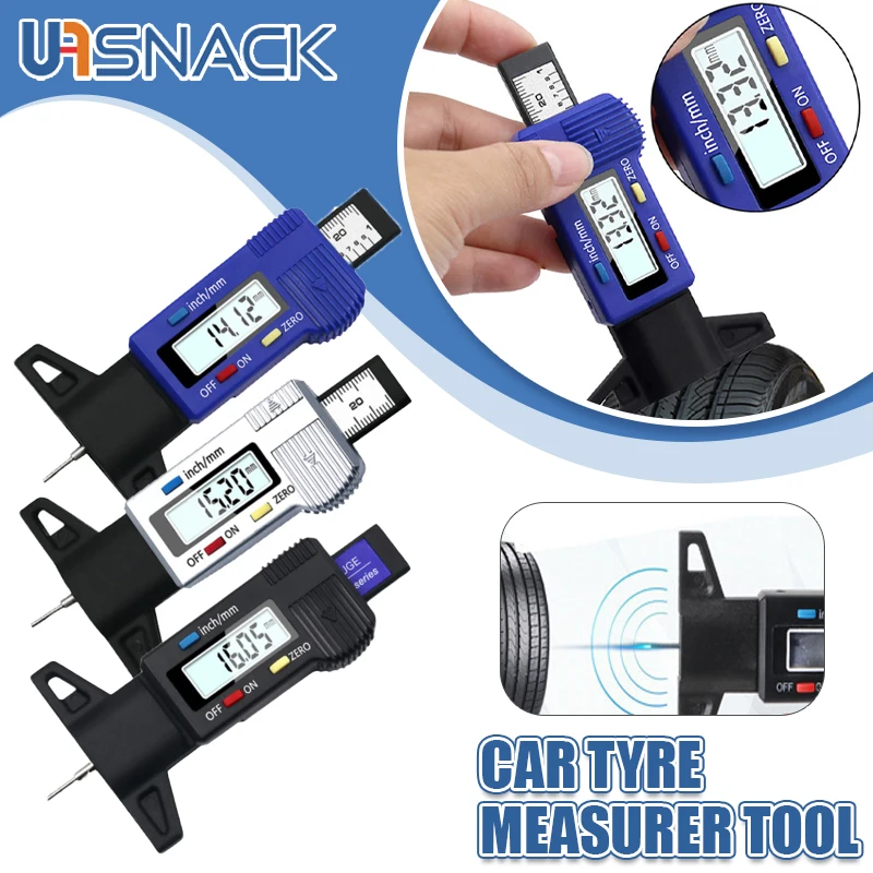 

Digital Car Tyre Tire Tread Depth Gauge Meter Measure Tools Caliper Thickness Gauges Tread Brake Pad Car Tire Monitoring System
